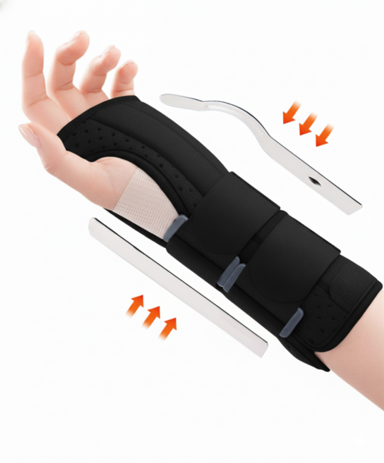 푸르른 손목 지지 압박 보호대 오른손 그레이, 1개