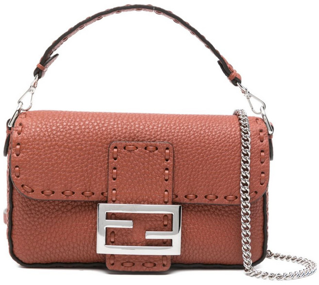 펜디 바게트 스티치 미니 토트 백