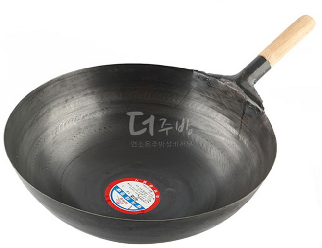 장미표 업소용 무쇠웍 나무손잡이 37cm (1.6T), 1개