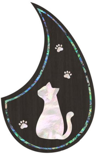 전문 DIY 기타 픽가드 스크래치 플레이트 자체 접착 사운드홀 보호 스티커 가성비 1 개, [04] Cat footprint, 1개