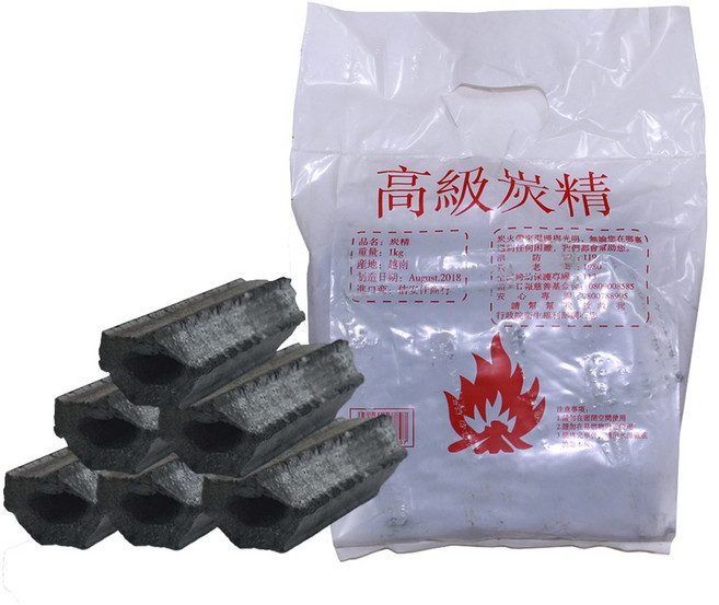 露營中毒本鋪 無煙耐燒精煉炭 木炭 燒烤 各大日式燒肉店指定專用, 1個, 1kg, 1kg
