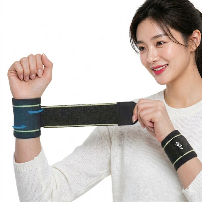 아르테네 손목보호대 여성용 2중압박 관절보호, 블랙, 1개