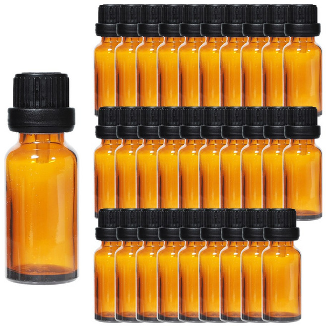 향수용기 드롭공병 브라운 블랙 뚜껑 잠금캡 20ml 30개