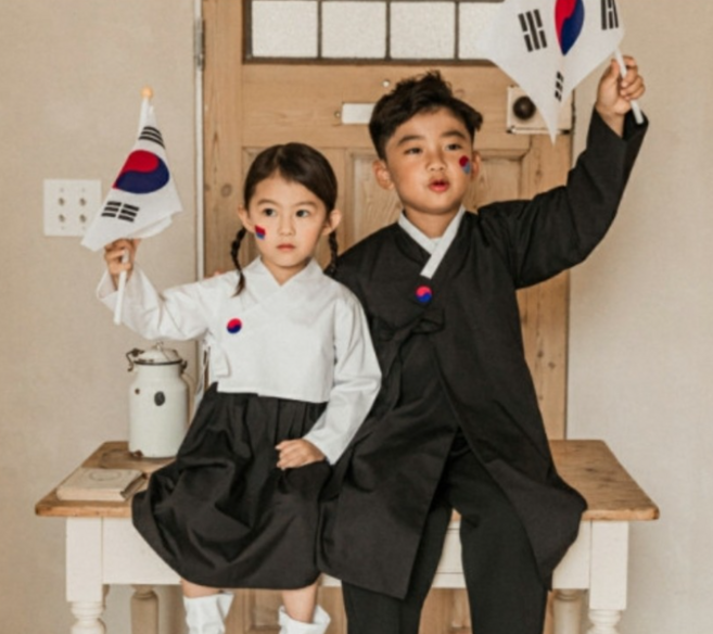 대한독립만세 여아한복 유관순한복 아동복 김구 두루마기 한복 삼일절 등원룩 인싸템