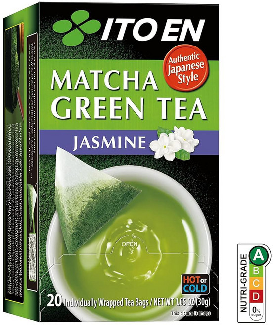ITO EN 말차 녹차 전통 티백 20개, Jasmine, 30g