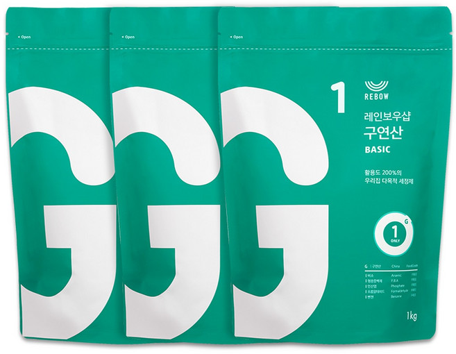 레인보우샵 구연산 베이직, 1kg, 3개