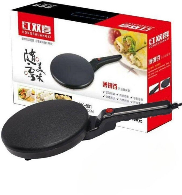 크레페기계 베이킹 팬케이크 크레이프 제조기 기계 머신 전병 업소용 원형 굽는 누룽지 가정용, 레드