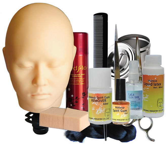 칼라클럽 분장재료 미디어 수염세트 12종 메이크업국가자격증 실기시험세트 뷰티소품, 1개