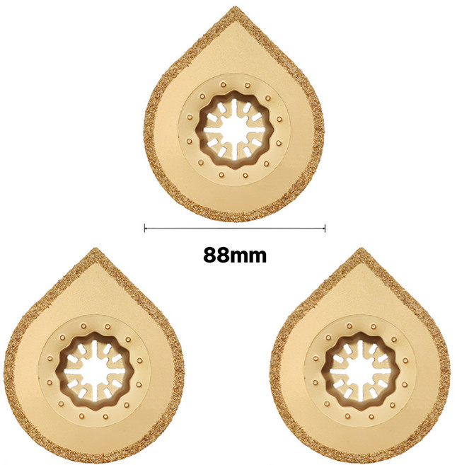 물방울형 그라우트 제거날 만능 멀티 커터날 스타락 마끼다 호환, 1세트, 3개