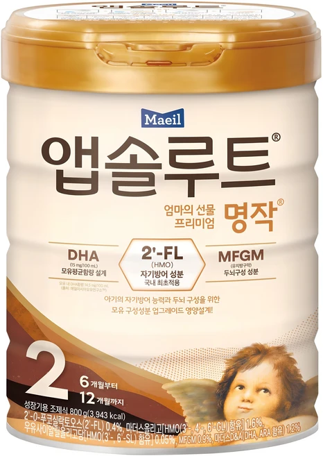 앱솔루트 프리미엄 명작 분유 2단계, 800g, 1개 - 쿠팡