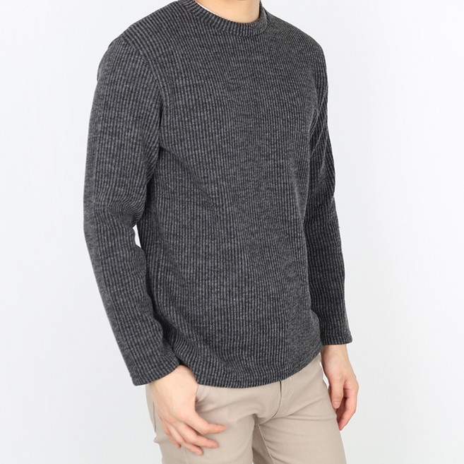 남성용 골지 R넥 슬리브 니트 #PRMD07