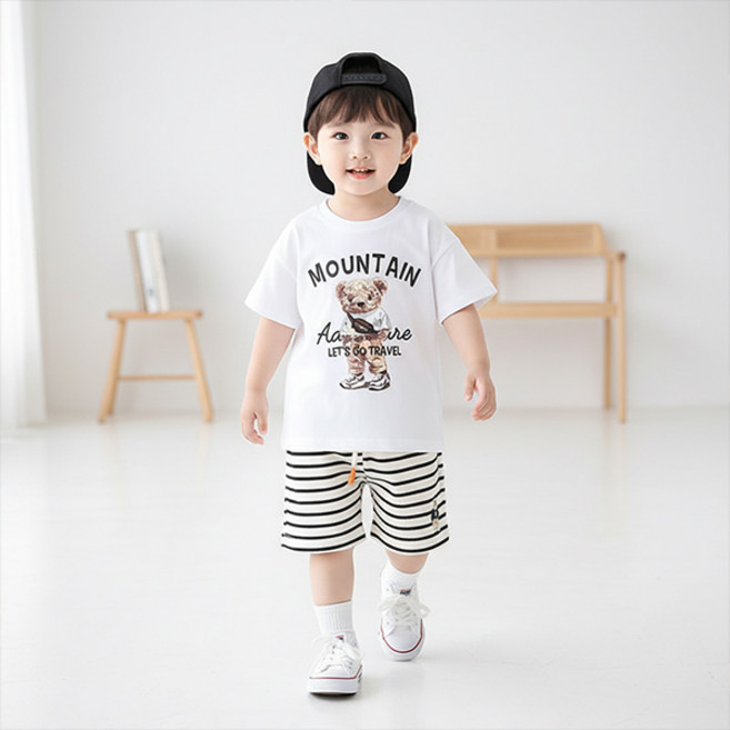 몽실이 마운틴베어 반팔 트레이닝 여름 등원복 유아 외출복 남아 여아
