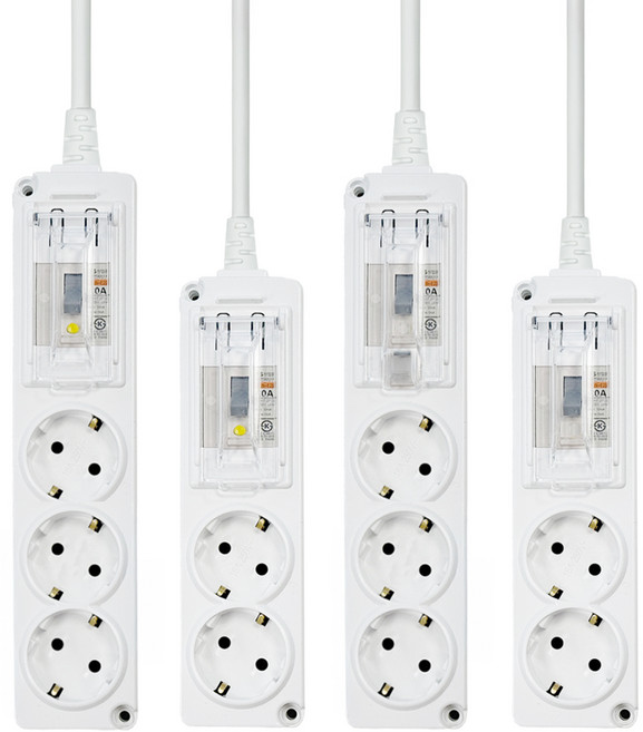 몬스터탭 국산 고용량 멀티탭 4000W 배선/누전차단 2구/3구 화이트, 1개, 화이트 배선(과부하)차단 3구, 3m