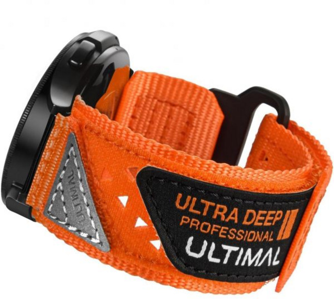 ULTIMAL 삼성 갤럭시 워치 7 6 5 4 FE 40mm 44mm6 클래식 43mm 47mm5 프로 45mm4 42mm 46mm와 호환되는 20mm 나일론 조절 가능 스포츠, 20MM Large, Orange, 1개