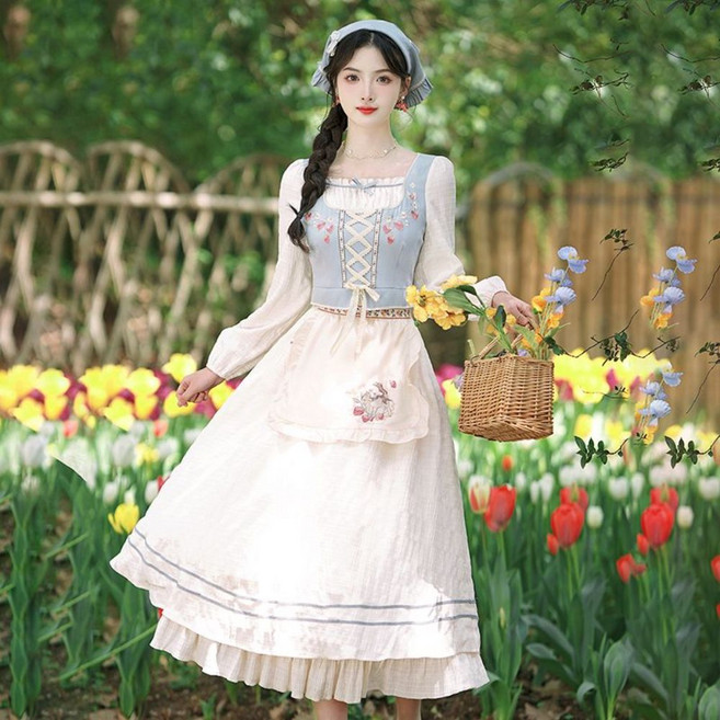 알프스 소녀 원피스 공주풍 엔틱 코스튬 하이디 하이디옷