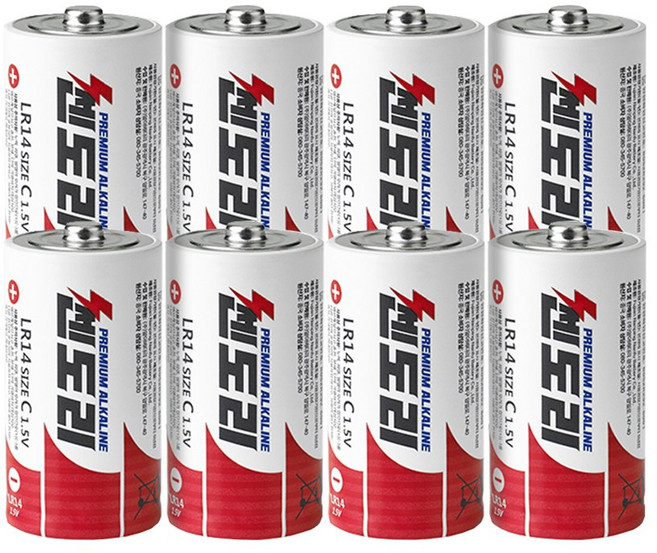 쎈도리 알카라인 C형 건전지, 1개, 8개입