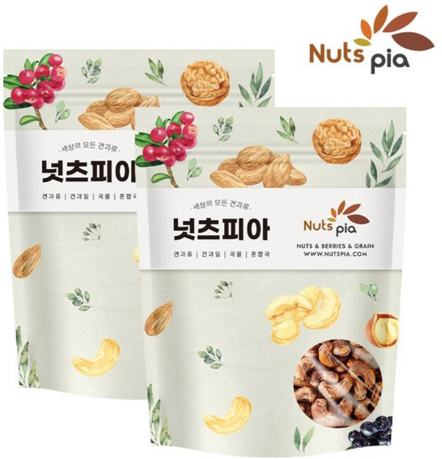 넛츠피아 구운 통 캐슈넛 200g x 2봉