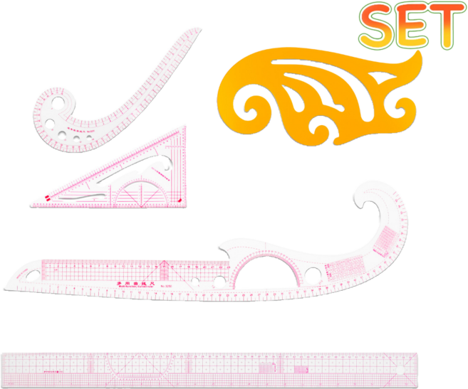제고비 제단용 그레이딩자 패턴 제도 곡선자 삼각자 세트, 1개, 전문가(5종)세트