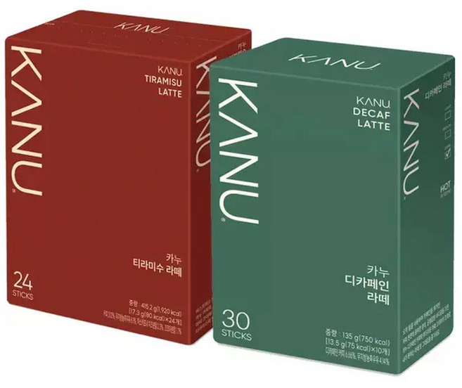 롯데백화점이카루스 맥심 카누 티라미수라떼24T+디카페인라떼30T, 1개, 24개입