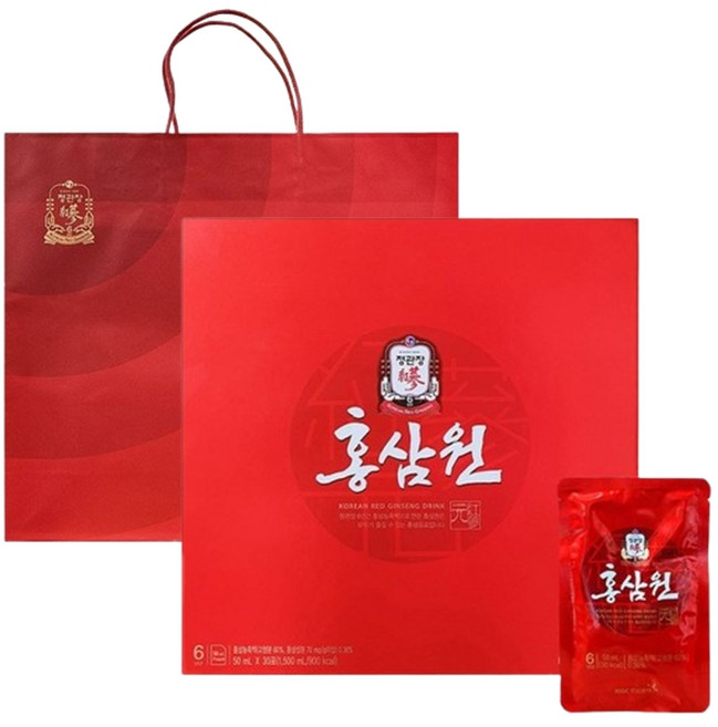 정관장 6년근 홍삼진액 홍삼원 30포 50ml x 30포 쇼핑백 추석 명절 선물세트, 30개