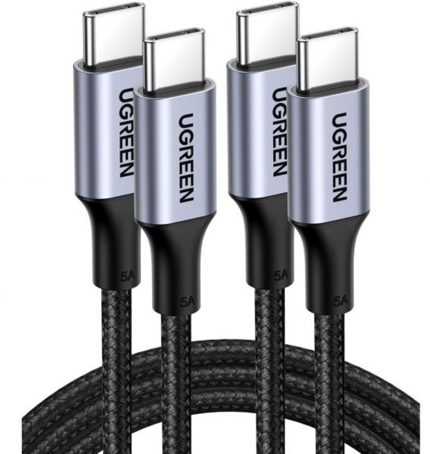 UGREEN USB C to 케이블 iPhone 호환1717 Air17 Pro17 Pro Max16용 100W 2팩 충전기 MacBook iPad Dell XPS 삼성 호환 갤, 3.3FT_Black | 1