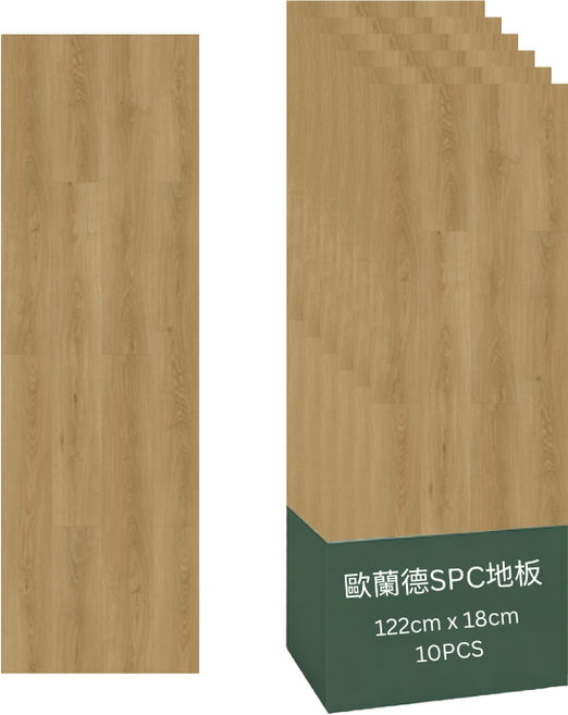歐蘭德 SPC 地板 鎖扣地板 免膠安裝 防水防霉 防滲耐磨 零甲醛, 1盒, 日系白橡木色（5mm)