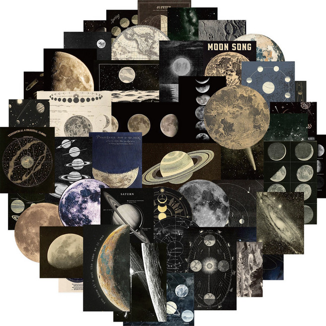 번블랙 로봇 캐릭터 우주 행성 학습지 스티커 어린이 굿즈, 1개, 우주A