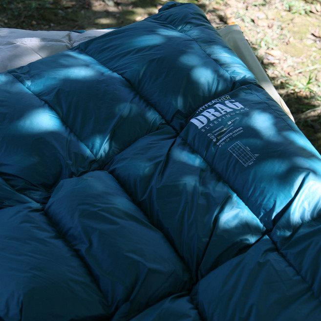 어반캠퍼 다우니페더 드래그 2400g 덕다운 캠핑 침낭 오리털 충전재 캠핑이불, 터키그린, 1개