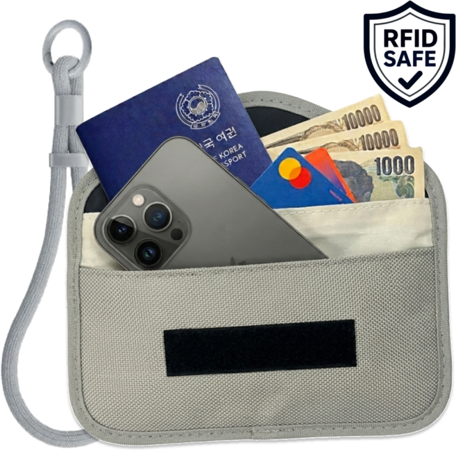 여행 필수 슬림 & 넉넉 RFID차단 안티스키밍 여권 파우치 + 스트랩
