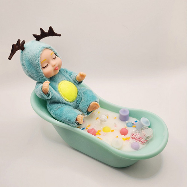 리코캔들 시그니처 천연소이 연소형 냄새제거 핸드메이드 욕조 파스텔 캔들 인형 선물세트 필라형(프렌치 라벤더), 민트, 프렌치 라벤더