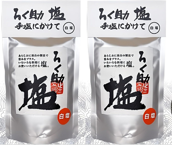 로쿠스케 소금 일본 다시마 소금 백염, 2개, 150g