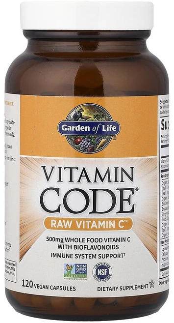 가든오브라이프 Raw 비타민C 500mg 식물성 120캡슐, 120정, 1개 - 쿠팡