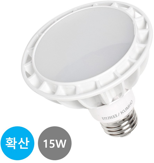 번개표 LED 파30 15W 확산형 주광색(흰색빛), 9개