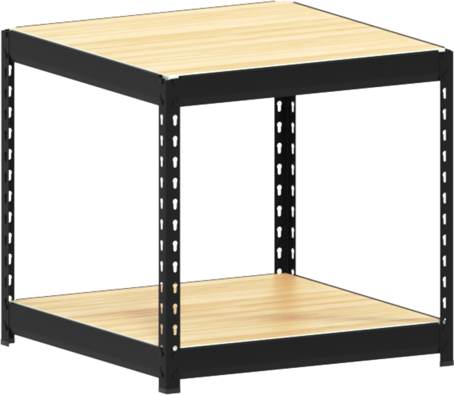 몬스터랙 600x600x600 2단 철제 선반 수납장 조립식 앵글, 블랙