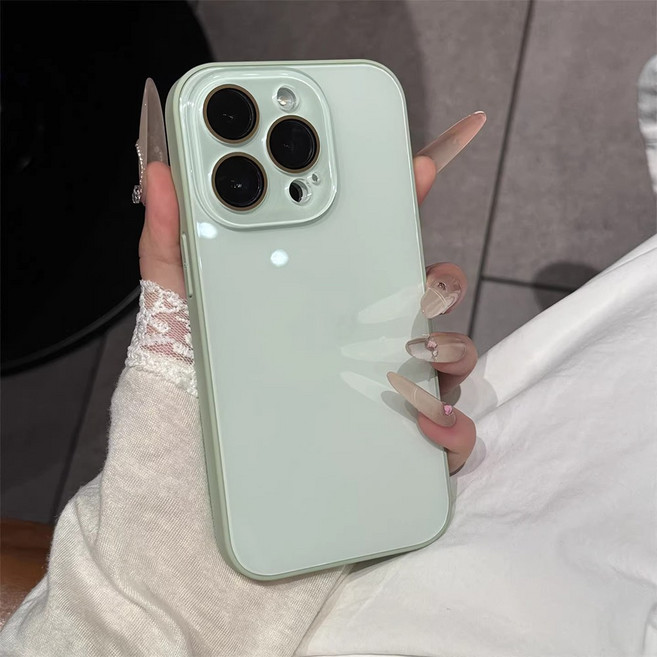 트랜픽 글라스 연퍼플 스프링민트 아이폰케이스