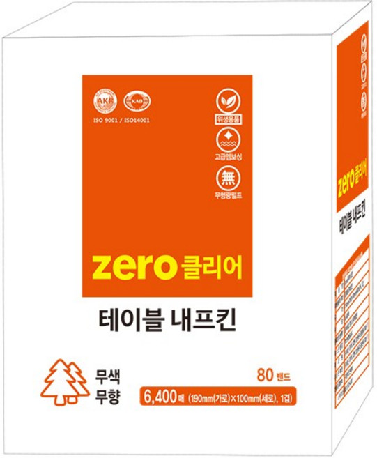 제로클리어 테이블 냅킨, 80매 x 80밴드 = 6400매, 80개