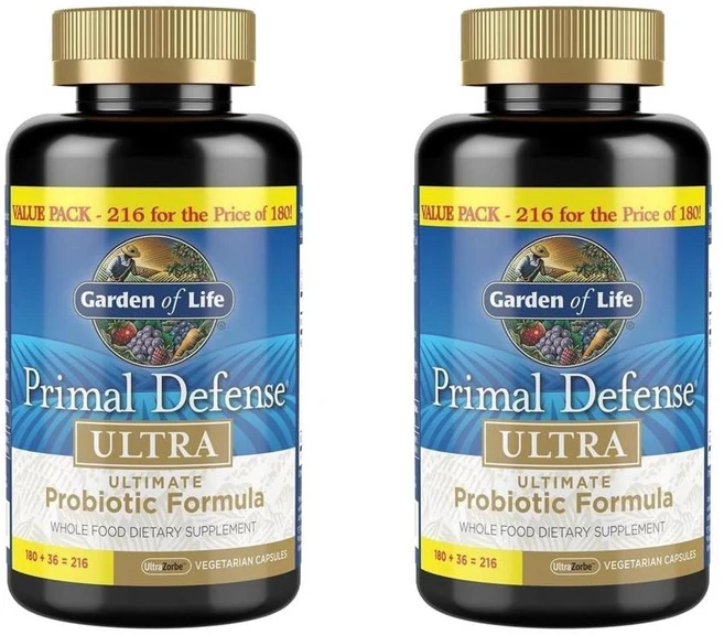 가든오브라이프 Primal Defense Ultra 얼티밋 프로바이오틱 포뮬라 UltraZorbe 베지캡슐 216정, 2개 - 쿠팡