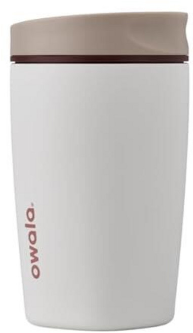 Owala SmoothSip 슬라이더 단열 스테인리스 스틸 커피 텀블러 재사용 가능한 아이스 컵 핫 여행용 머그 BPA 프리 355ml(12온스) 바닐라 빈 8개 팩