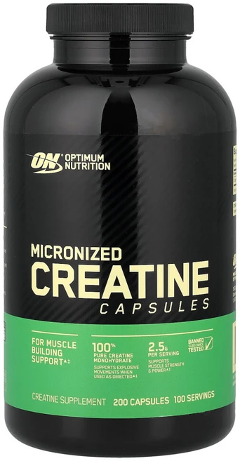 옵티멈뉴트리션 크레아틴 모노하이드레이트 헬스보충제 200캡슐 12주분, 200정, 1개 - 쿠팡