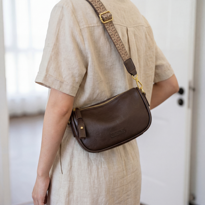 Belua 여성 크로스백 숄더백 미니백 폭넓은 스트랩 가벼운 데일리 출퇴근 가방