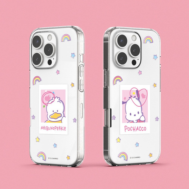 산리오 폴라로이드 젤리 투명케이스 포차코 배드바츠마루 한교동 케로케로케로피 턱시도샘 아히루노페클 갤럭시버디3 A156 A155