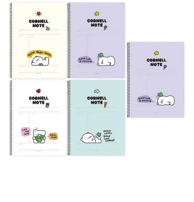 핑크풋 쫑긋곰 코넬노트 5p 세트, 랜덤발송, 1세트