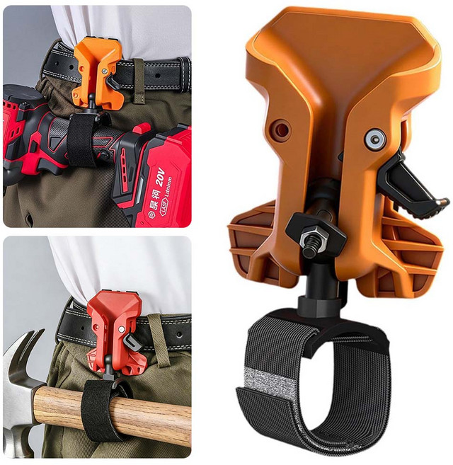 루베이 짱짱한 공구걸이 후크 벨트클립 낙하방지 안전버클 방수 방진 공구정리 고공 작업/목공/현장, 1개