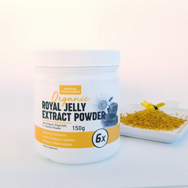 캐나다 노스웨스트 유기농 동결건조 로얄제리 분말 파우더 6배 농축 150g 5개월분, 1개