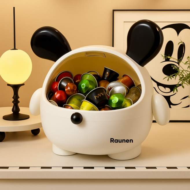 라우넨 커피 캡슐보관함 캡슐디스펜서 다용도 정리함, 1개, 회이트블랙