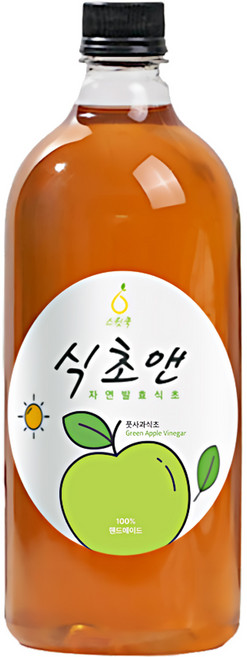스윗쿡 식초앤 천연 자연 발효 풋사과식초 수제100%, 1개, 1L