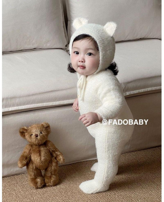 신생아 곰돌이 점프슈트 아기옷 우주복 돌아기슈트