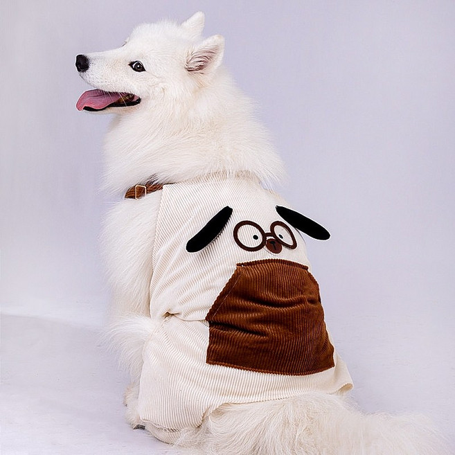 대형견 코듀로이 바지 사모예드 골든리트리버, XL 가슴50cm 등36cm, 빅독 코듀로이 오버올