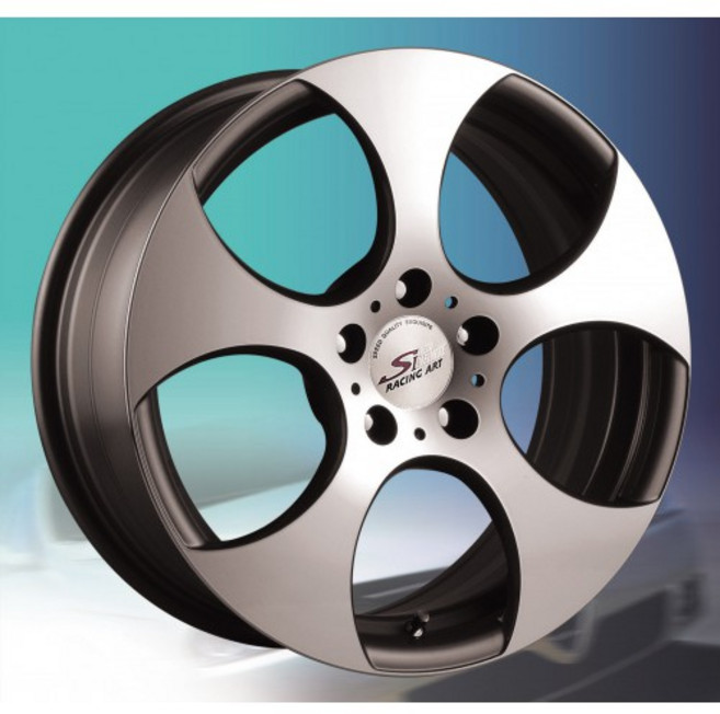 FK 鋁圈 B605 17吋 5/108 亮鐵灰車面, 1個