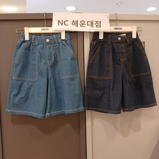 [오후]얇고 시원한 스판 5부데님~~~5부 와이드핏 데님팬츠 OHTH25401